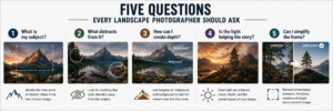 Seeing a scene like a photographer Professional observation checklist before taking a landscape photograph.