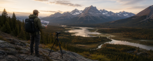 Landscape photography composition diagram Landscape photography composition diagram illustrating foreground, middle ground, background, and viewer eye flow.