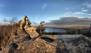 Visual hierarchy example Panoramic mountain landscape illustrating visual hierarchy.